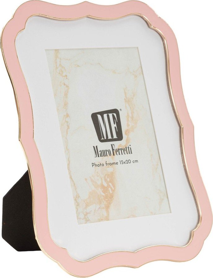 Světle růžový kovový/skleněný stojací rámeček 17x22 cm Margot – Mauro Ferretti