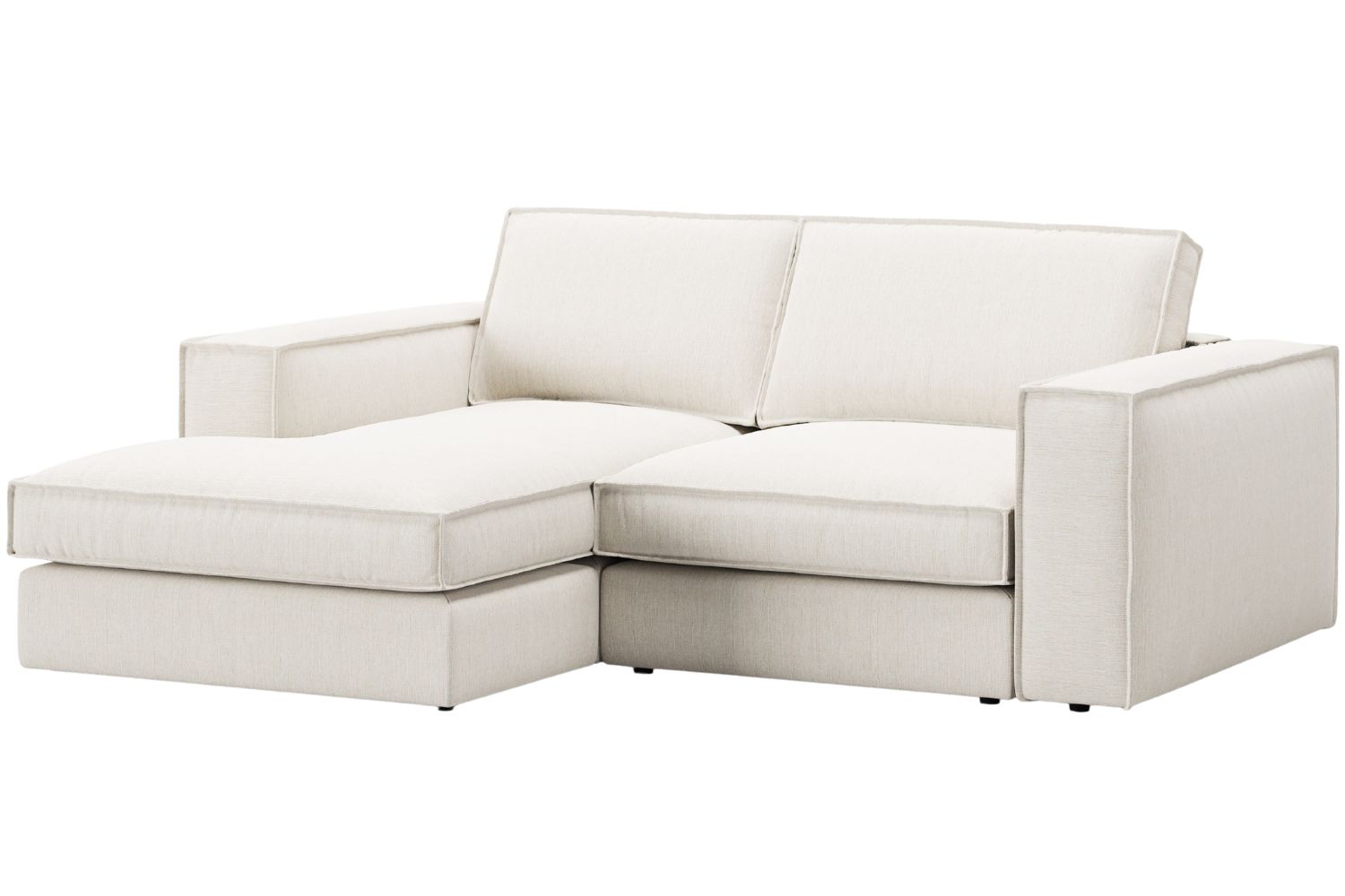 Bílá čalouněná rohová pohovka MICADONI Pola 226 cm