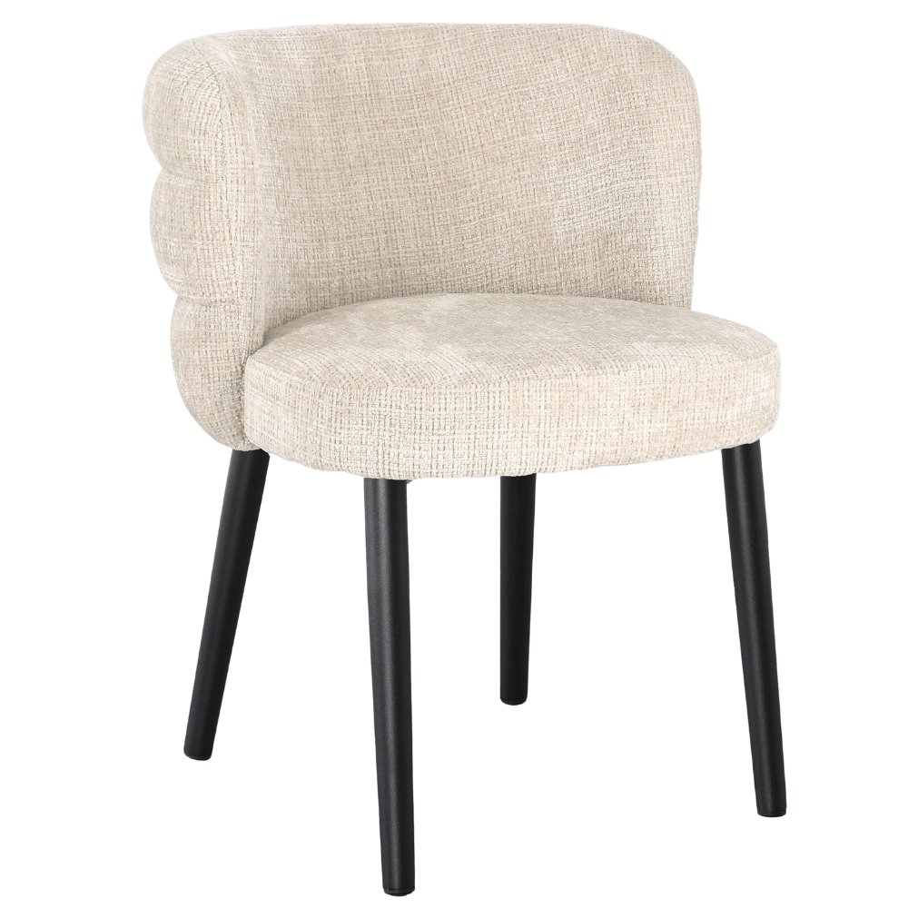 Bizzotto Béžová čalouněná jídelní židle Ilma s černou podnoží