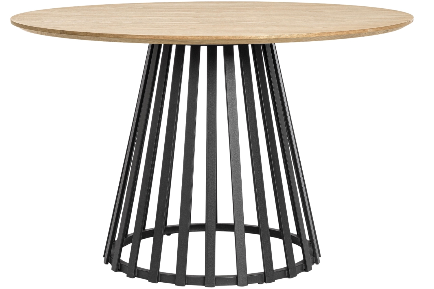 Bizzotto Dřevěný jídelní stůl s černou podnoží Cillian Ø120 cm