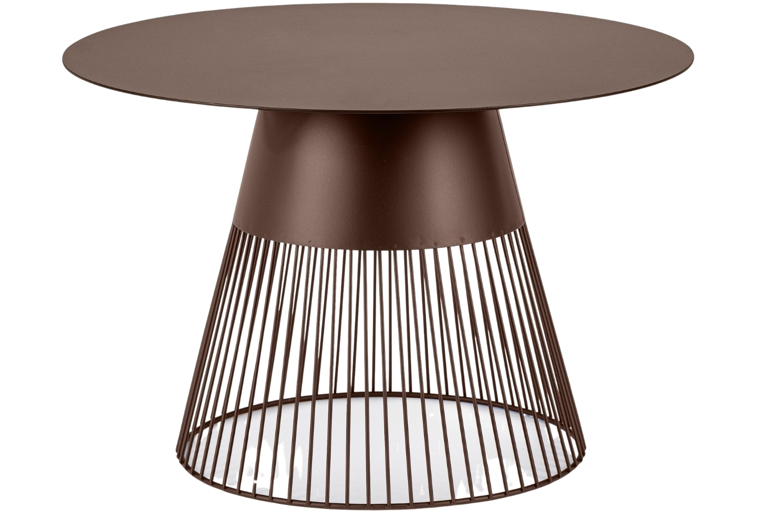 Bizzotto Hnědý kovový konferenční stolek Godric Ø60 cm