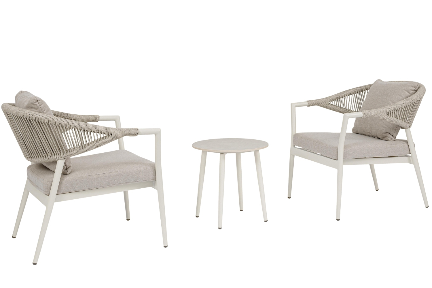 Bizzotto Šedo-bílý set dvou zahradních křesel se stolkem Millor