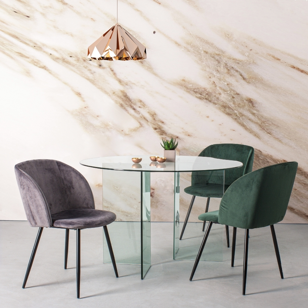 Bizzotto Skleněný jídelní stůl Iride Ø130 cm