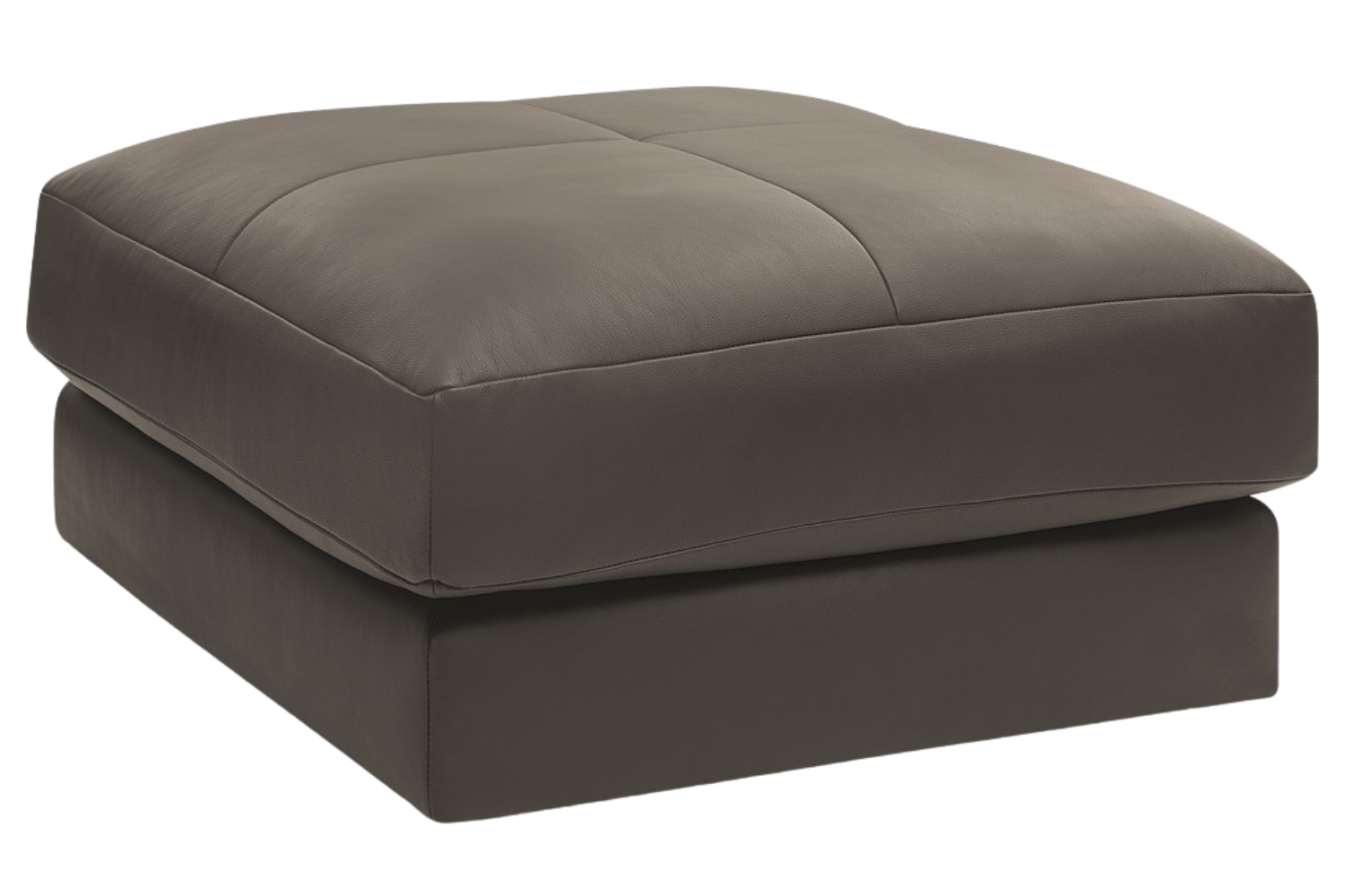 Bobochic Paris Hnědá kožená podnožka Leonard 86 x 86 cm