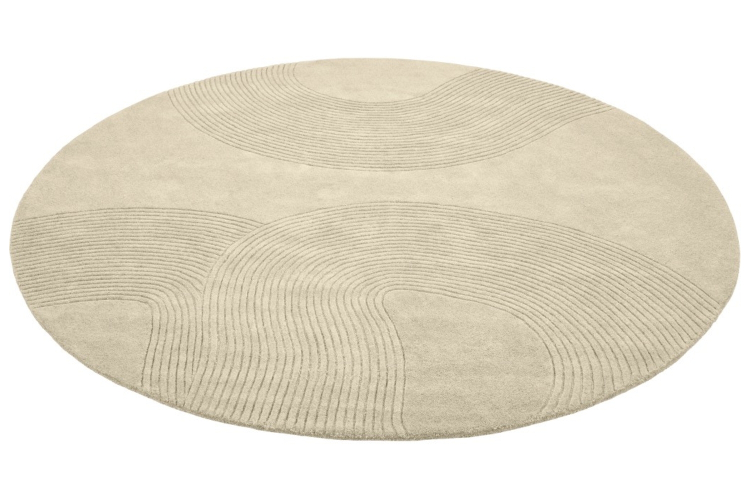 Bolia Krémově bílý vlněný kulatý koberec Zen 200 cm