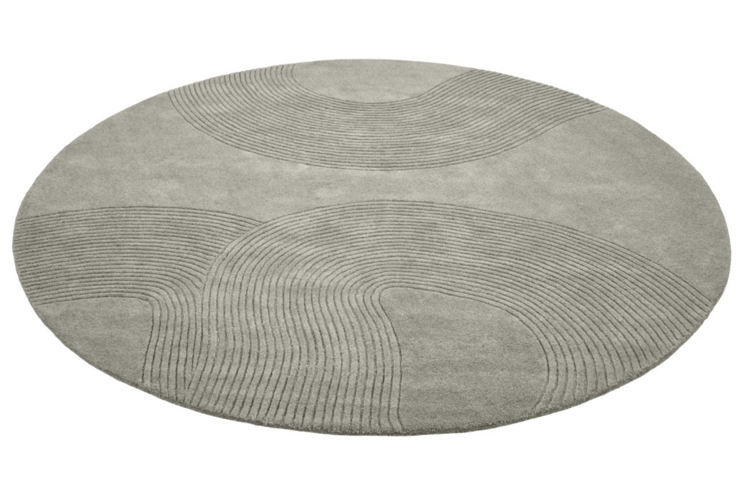 Bolia Světle šedý vlněný kulatý koberec Zen 200 cm