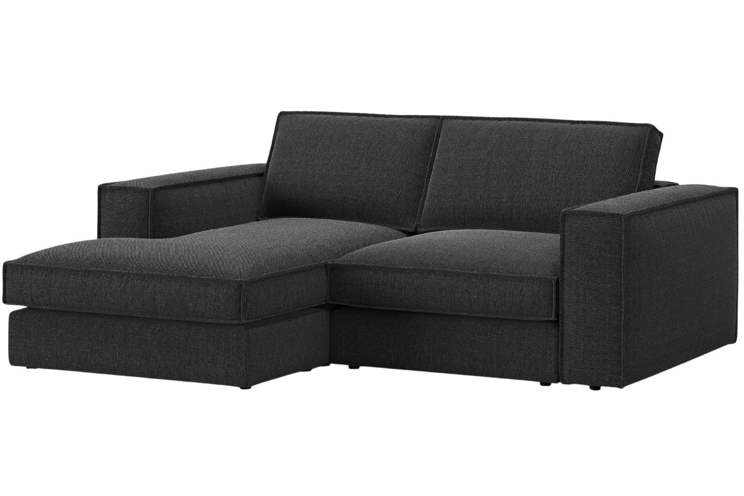 Černá čalouněná rohová pohovka MICADONI Pola 226 cm