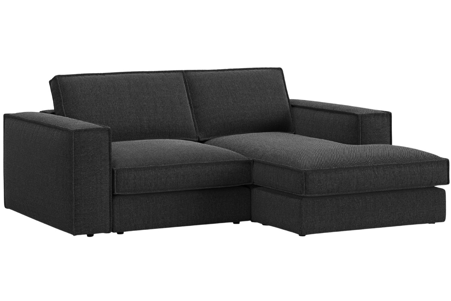 Černá čalouněná rohová pohovka MICADONI Pola 226 cm