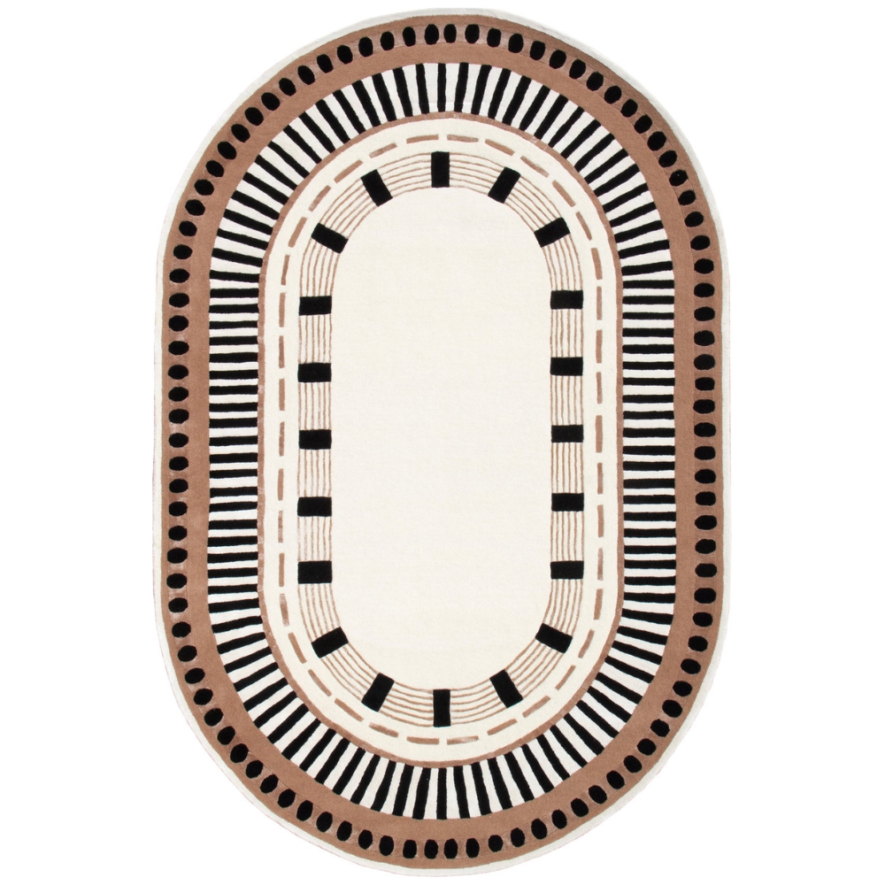 Fargotex Bílo-hnědý koberec Roma 160 x 230 cm