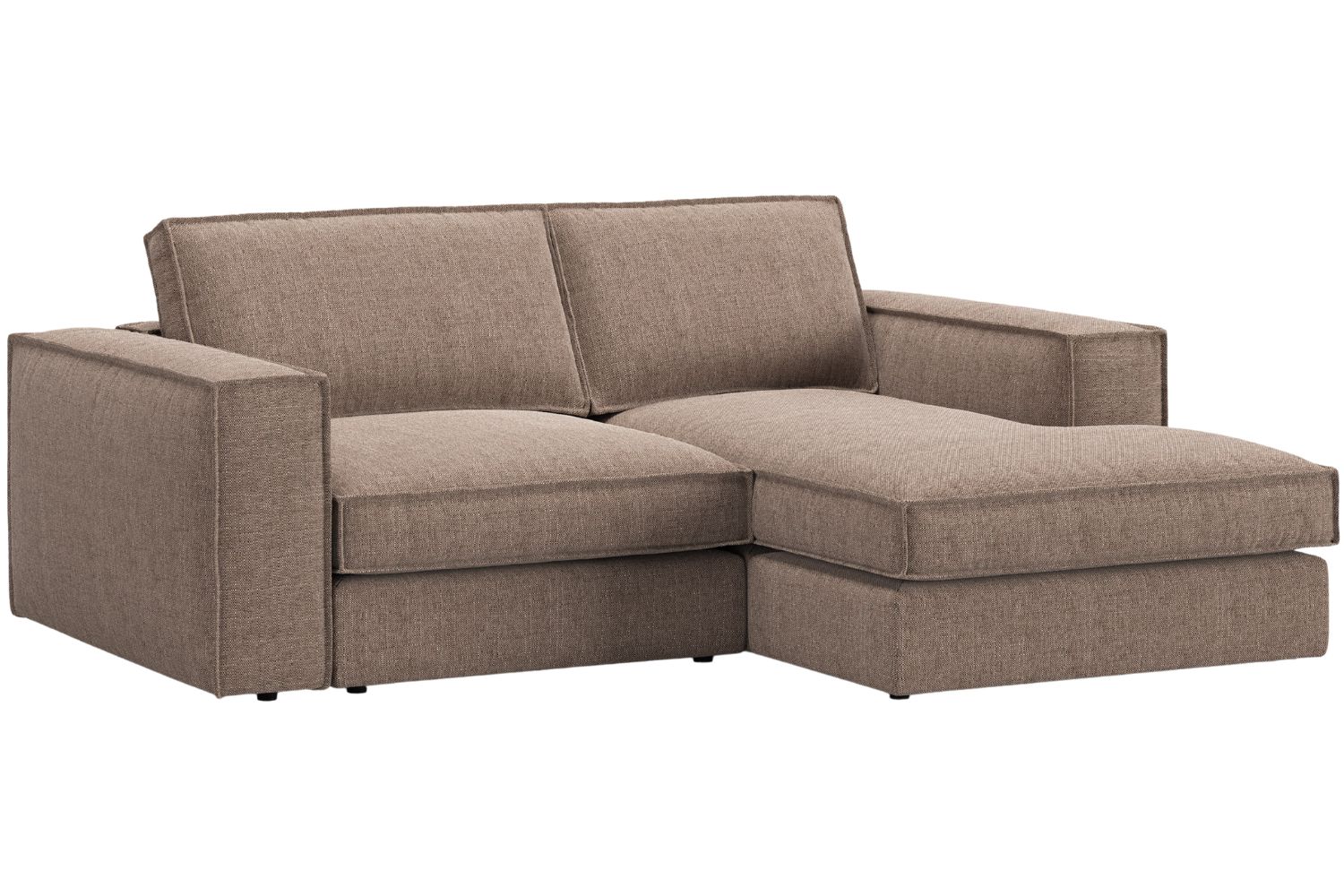 Hnědá čalouněná rohová pohovka MICADONI Pola 226 cm