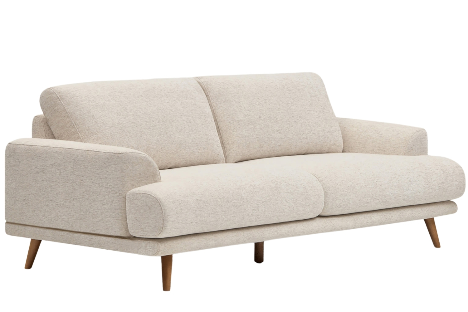 Kave Home Béžová trojmístná pohovka Karin 228 cm s hnědou podnoží