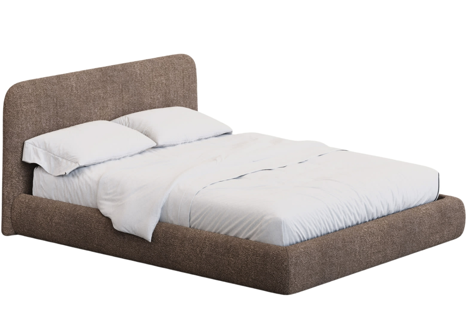 Kave Home Hnědá bouclé dvoulůžková postel Martina 160 x 200 cm