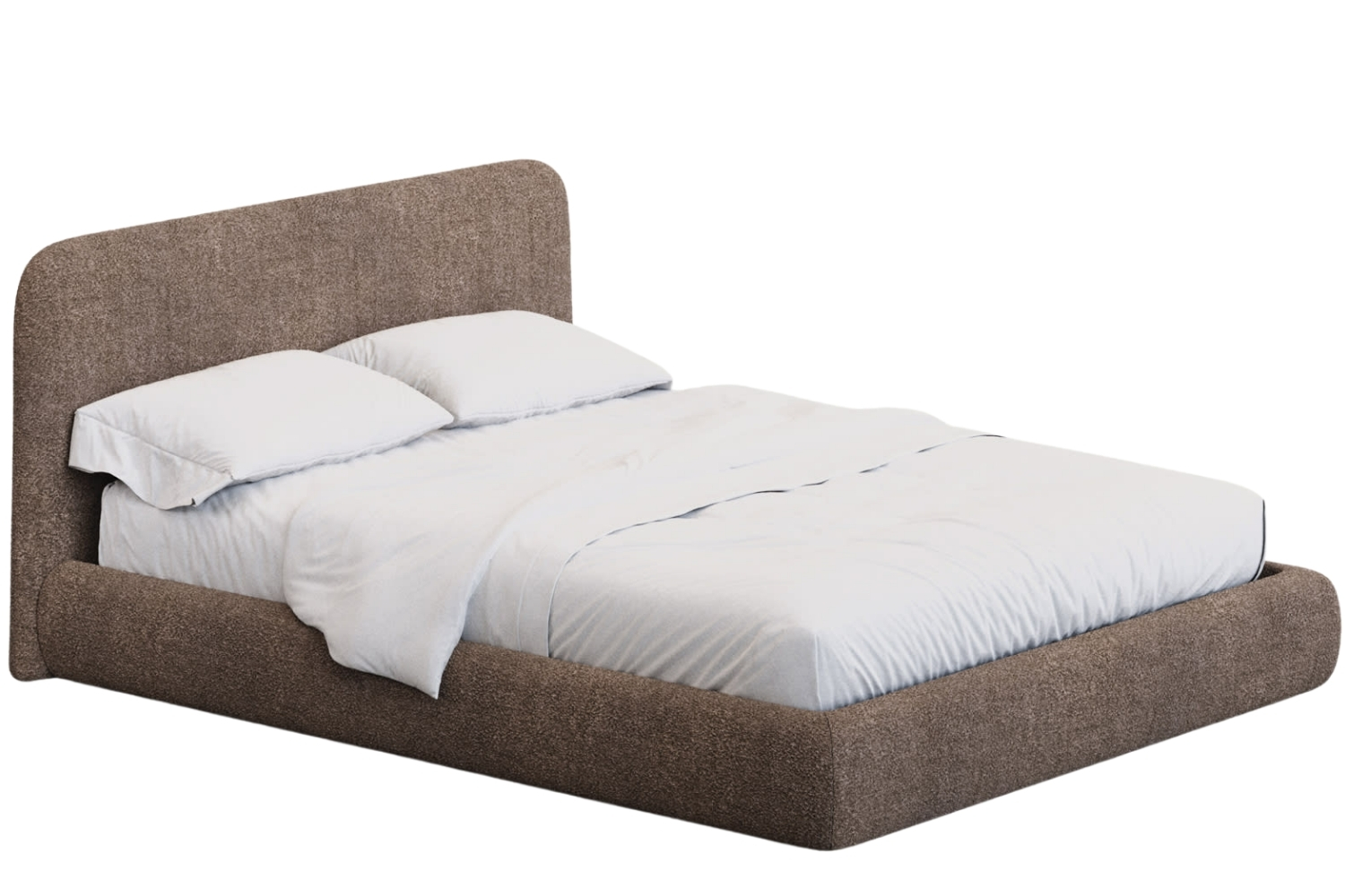 Kave Home Hnědá bouclé dvoulůžková postel Martina 180 x 200 cm