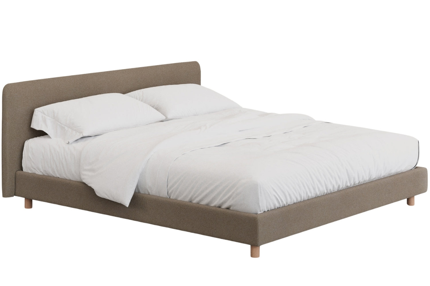 Kave Home Hnědá čalouněná dvoulůžková postel Valma 160 x 200 cm