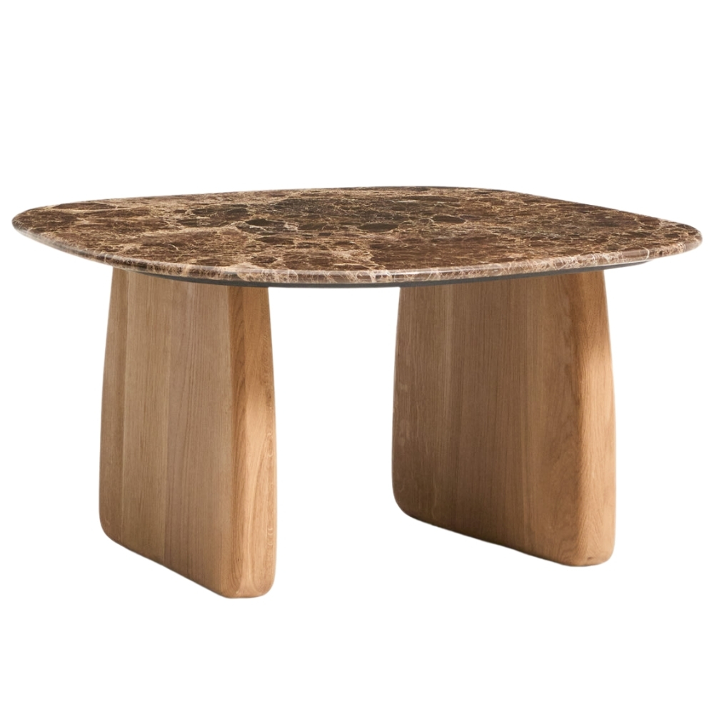 Kave Home Hnědý mramorový odkládací stolek Pirita 71 x 70 cm