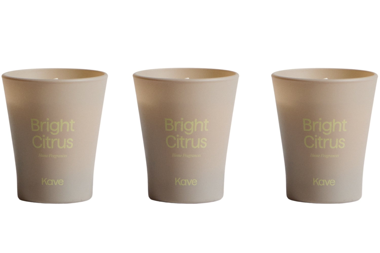 Kave Home Set tří vonných svíček Bright Citrus 50 g
