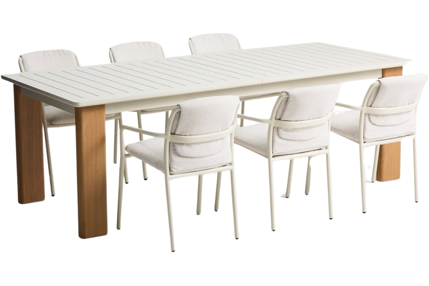 Kave Home Zahradní set kovového stolu Livorno a šesti židlí Linosa