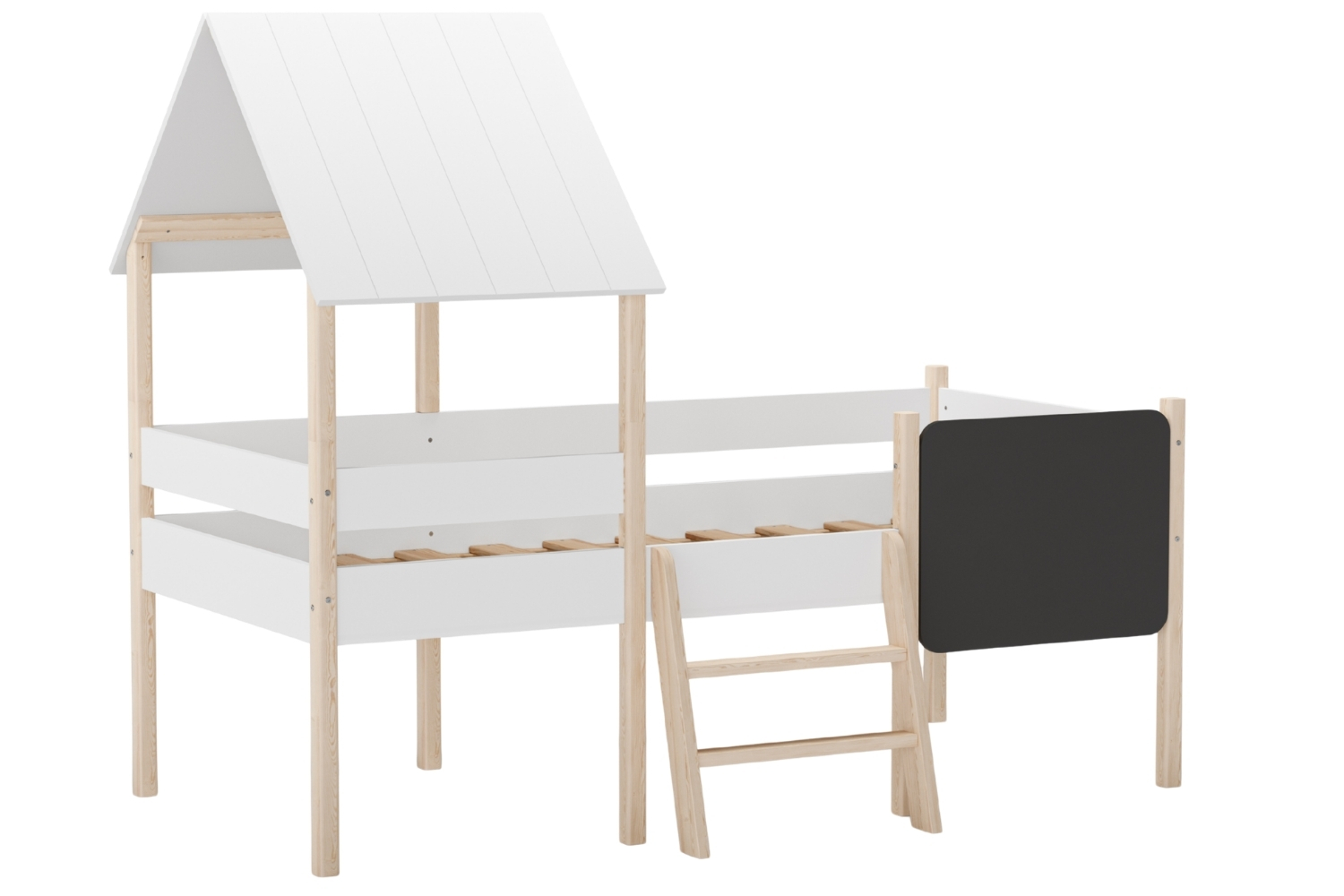 Marckeric Bílá dětská vyvýšená postel Mint 90 x 190 cm