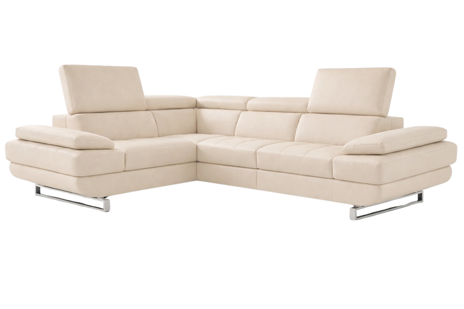 Max Divani Béžová kožená rohová pohovka Habart 293 cm