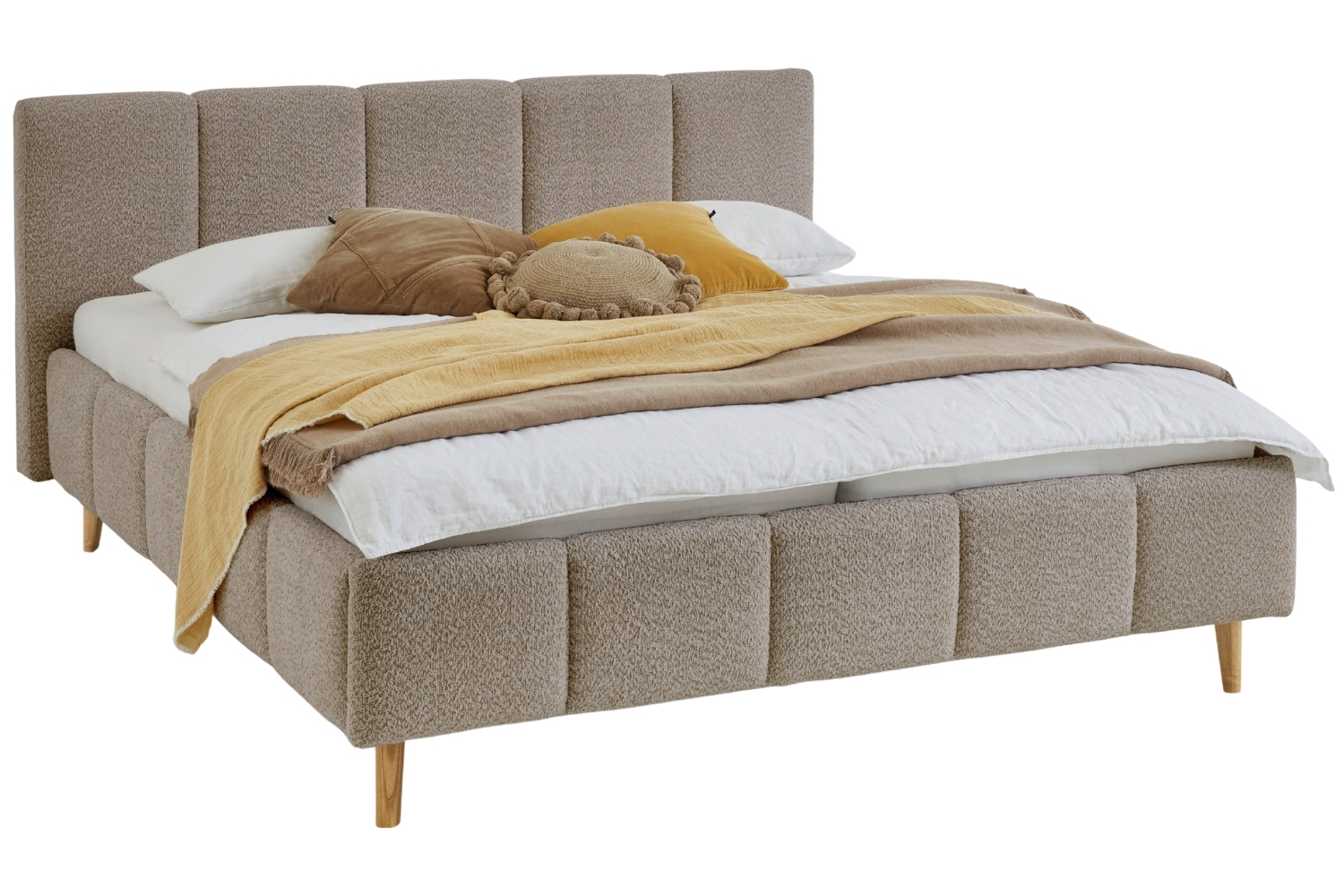 Meise Möbel Béžová dvoulůžková postel Alva 160 x 200 cm s úložným prostorem