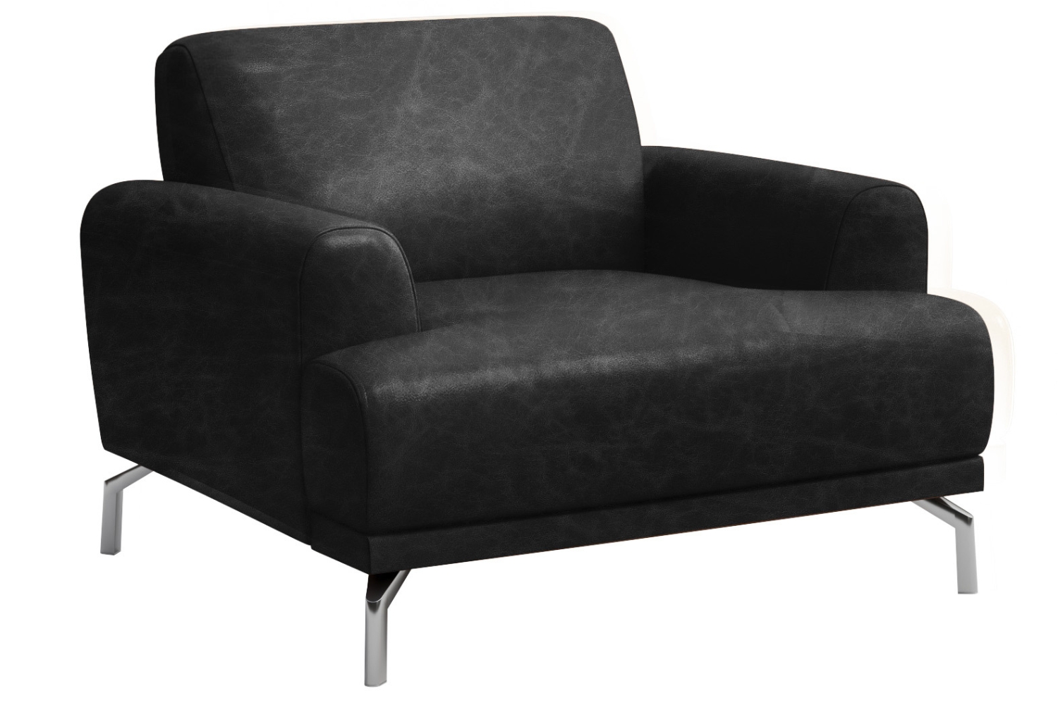 Mesonica Černé kožené křeslo Puzo