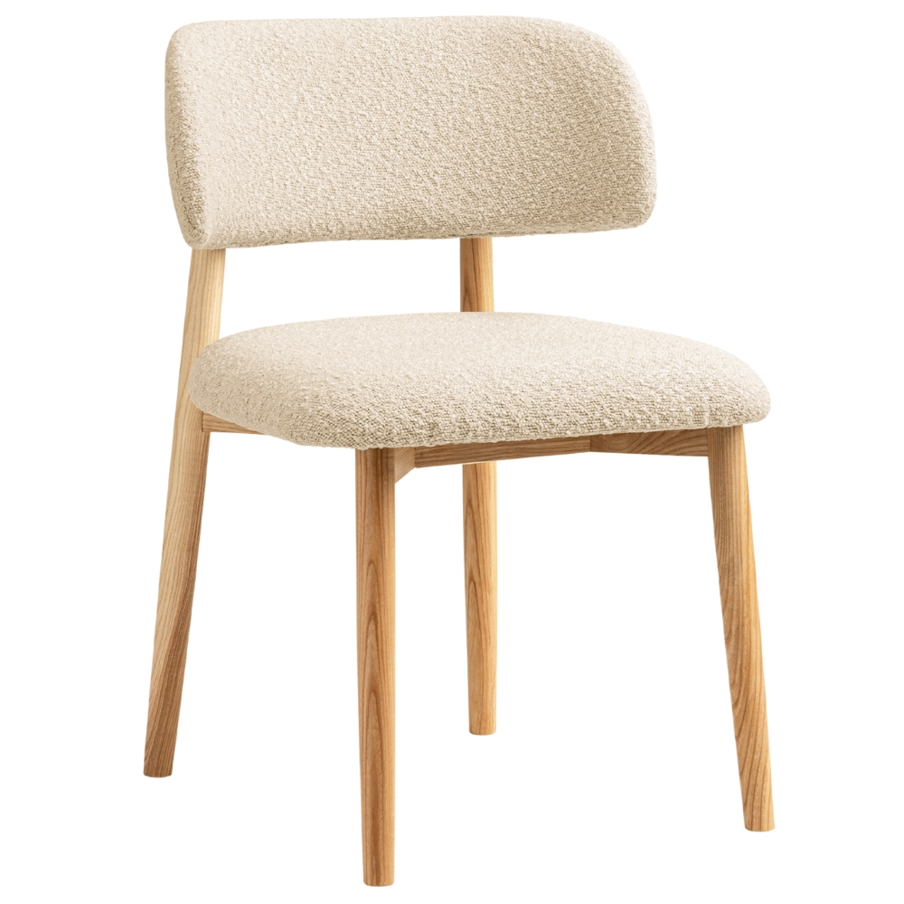 Micadoni Béžová bouclé jídelní židle Evan