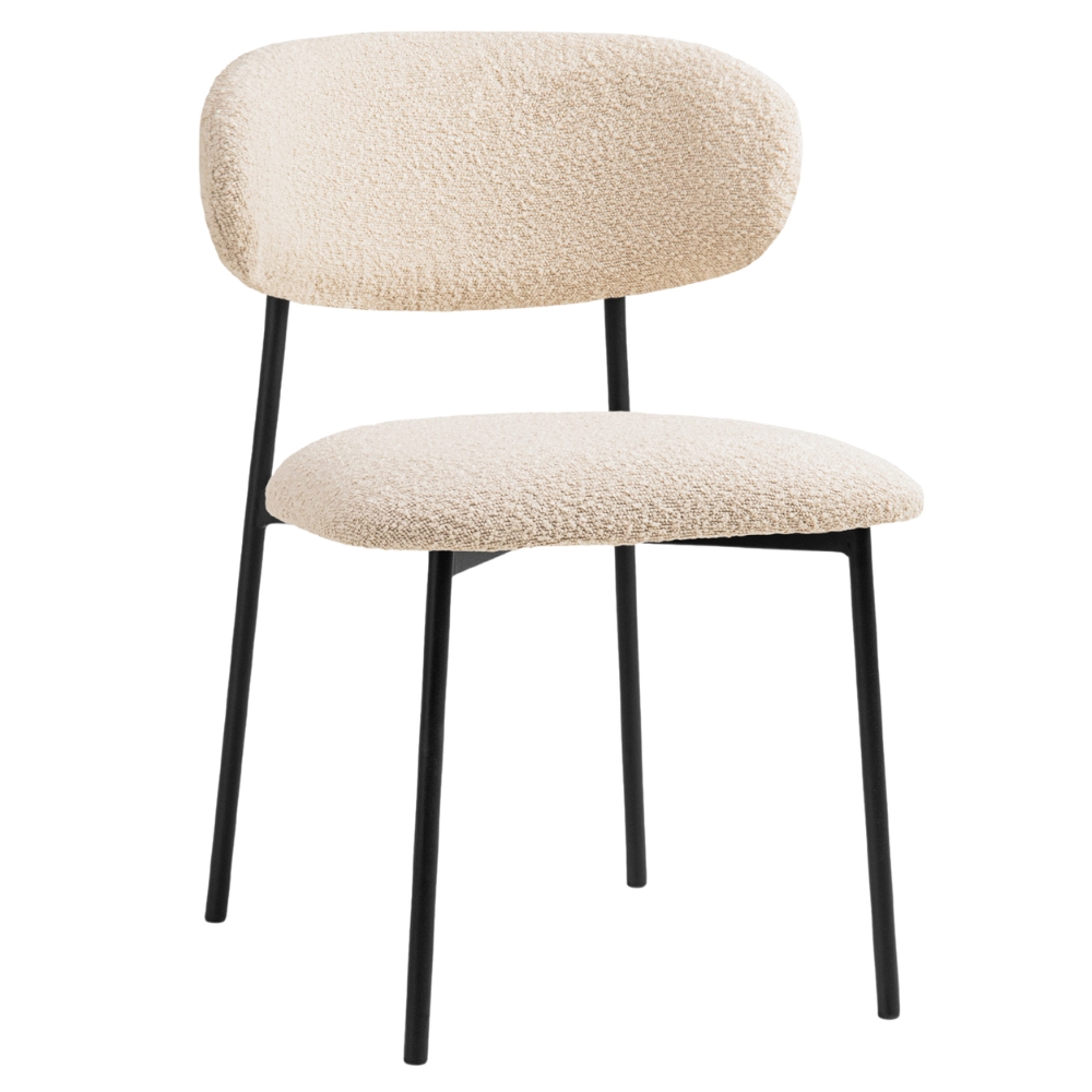 Micadoni Béžová bouclé jídelní židle Nina