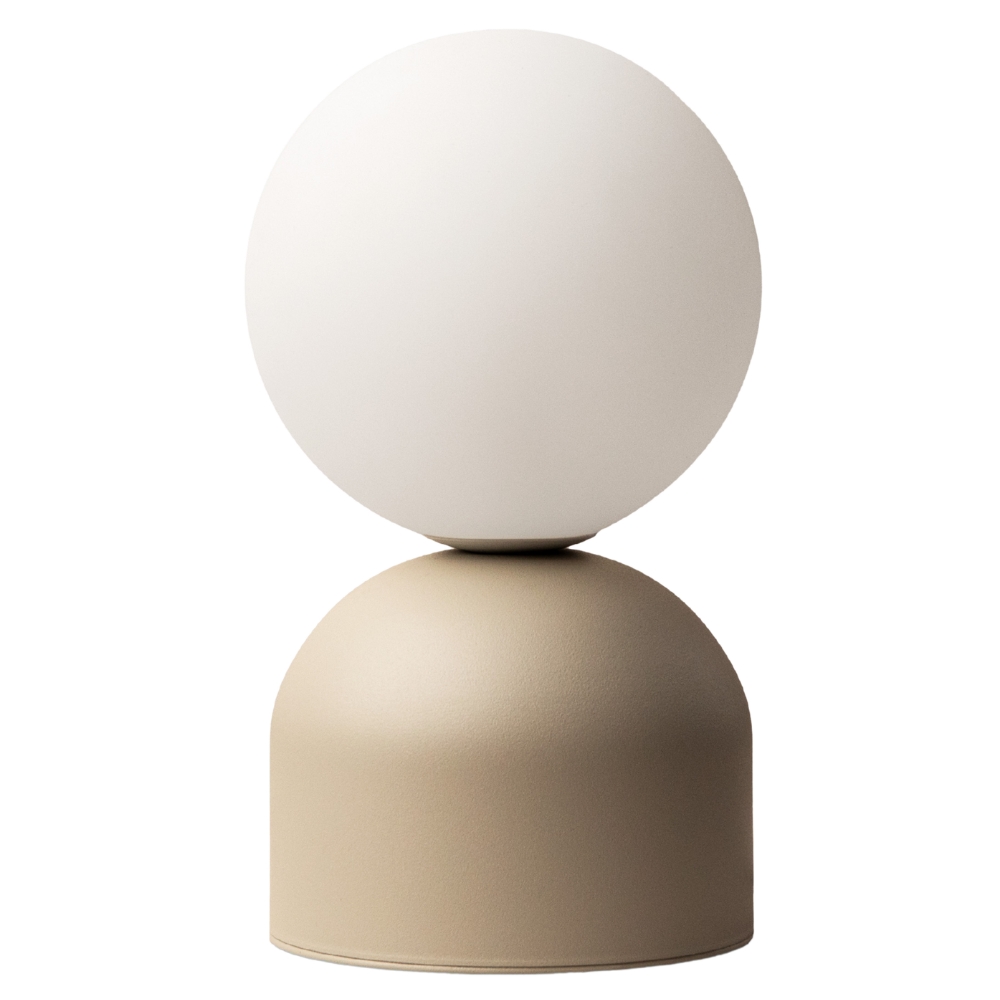 Micadoni Béžová kovová stolní lampa Ely