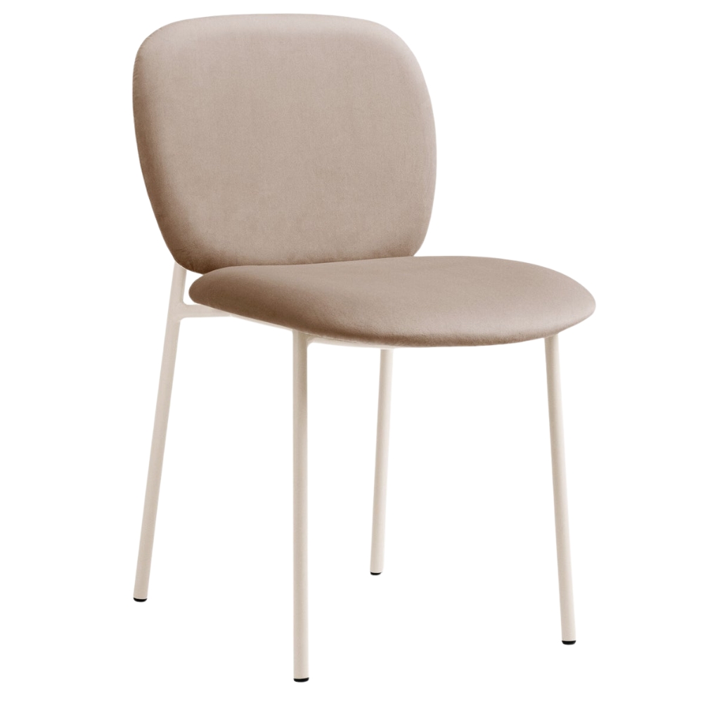 Micadoni Béžová sametová jídelní židle Caroline