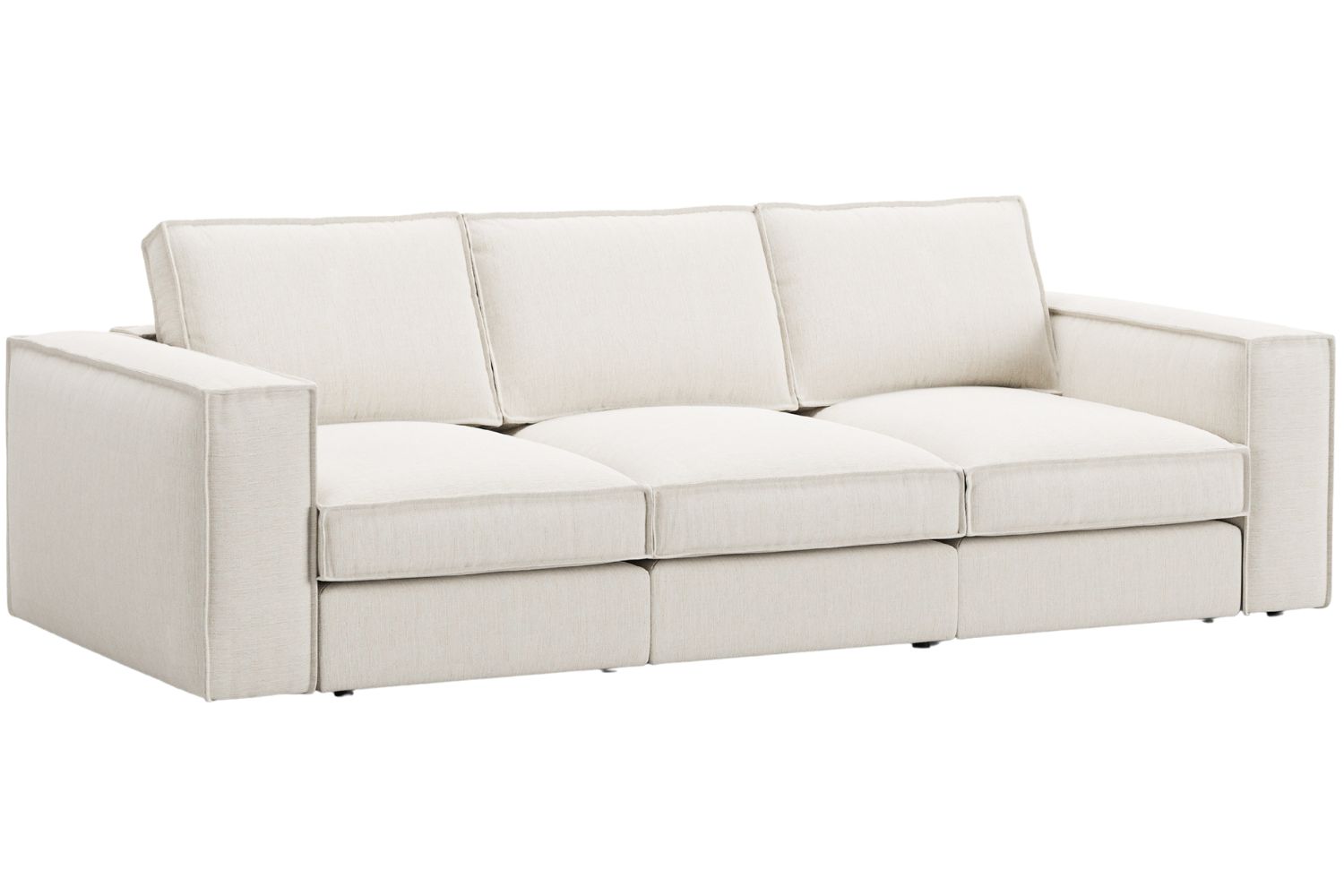 Micadoni Bílá čtyřmístná pohovka Pola 284 cm