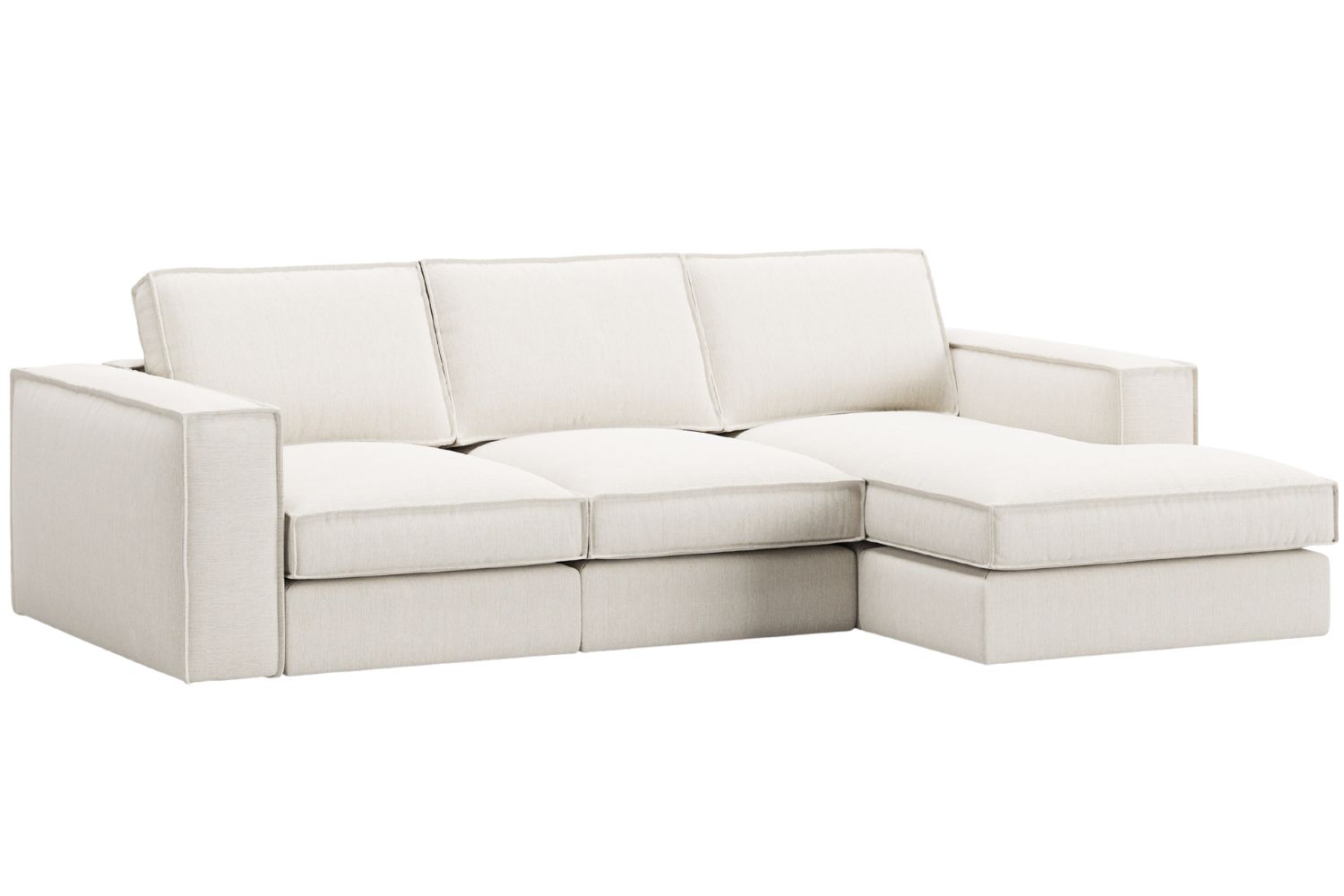 Micadoni Bílá rohová pohovka Pola 284 cm