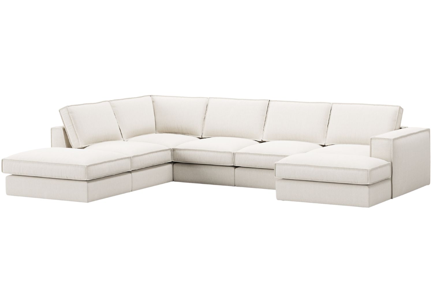 Micadoni Bílá rohová pohovka Pola 362 cm