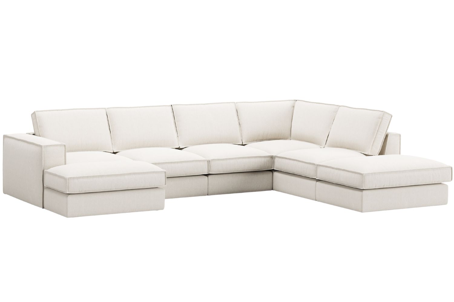 Micadoni Bílá rohová pohovka Pola 362 cm