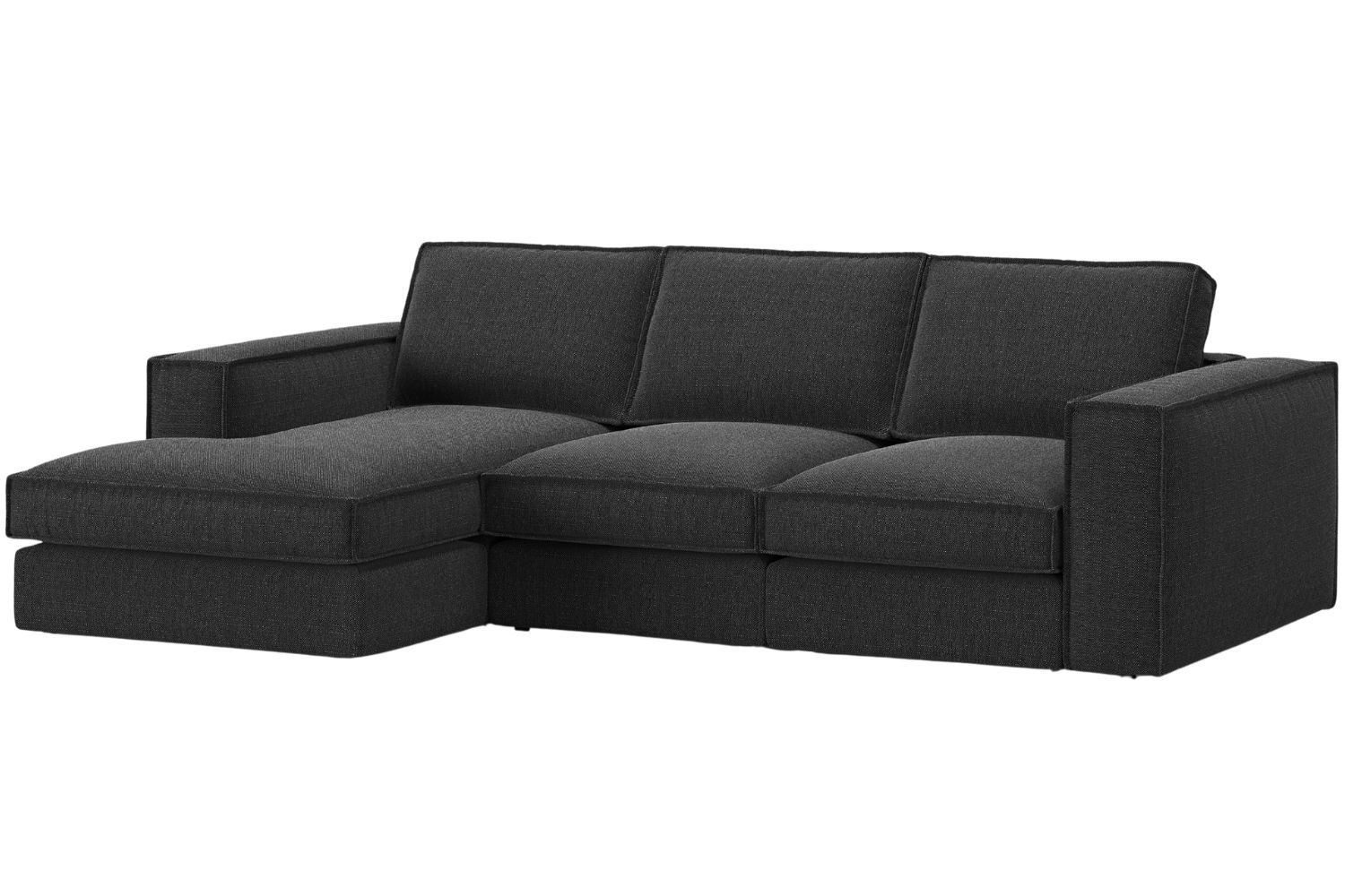 Micadoni Černá rohová pohovka Pola 284 cm