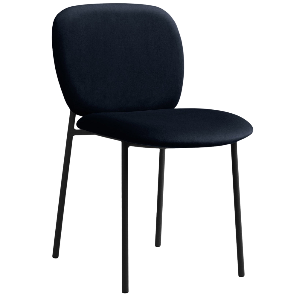 Micadoni Černá sametová jídelní židle Caroline