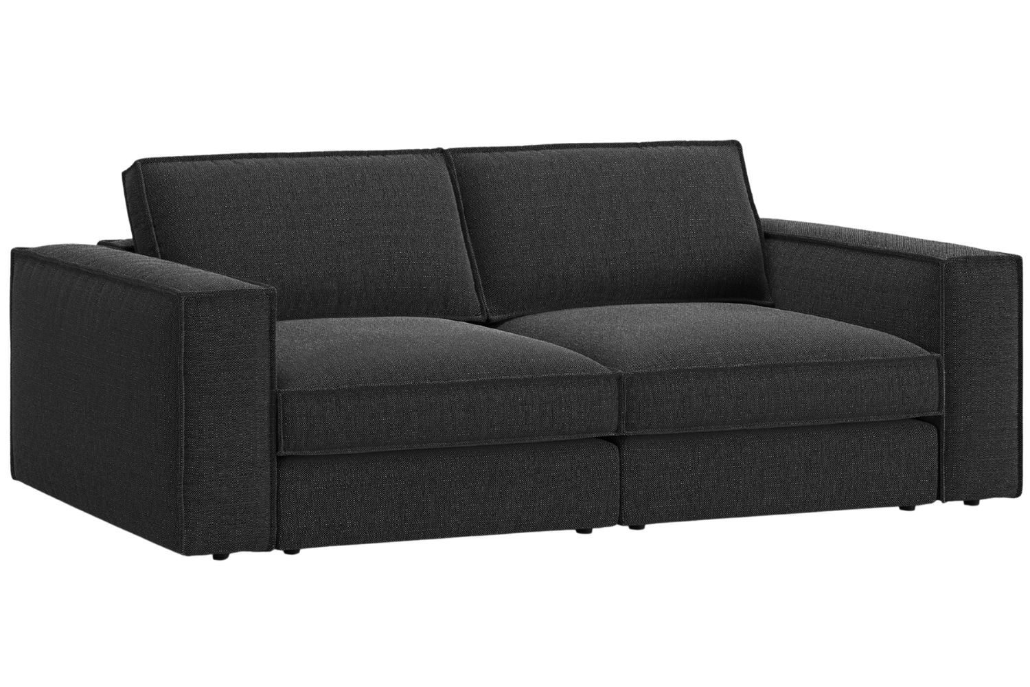 Micadoni Černá trojmístná pohovka Pola 236 cm