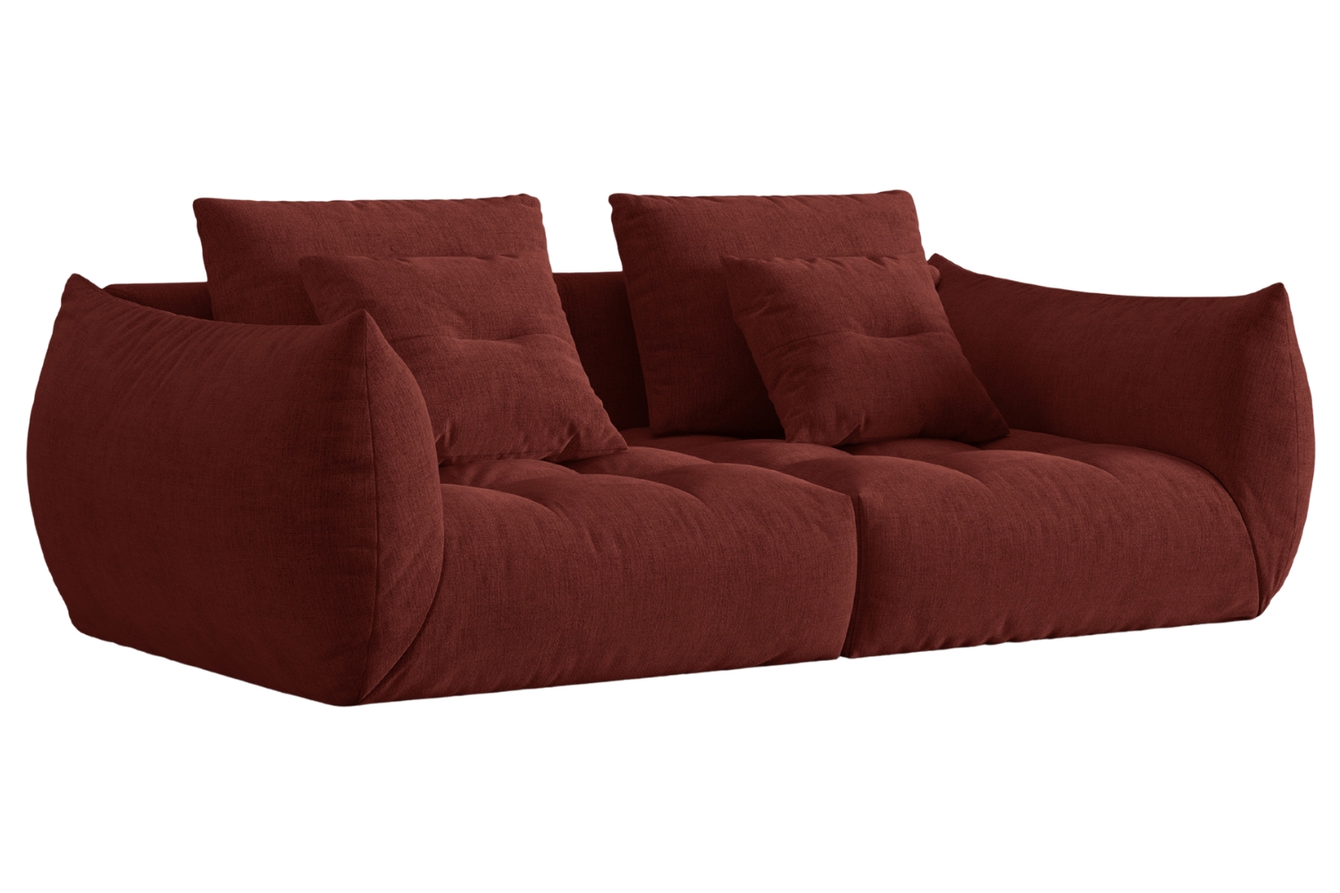 Micadoni Červená trojmístná pohovka Bloom 232 cm