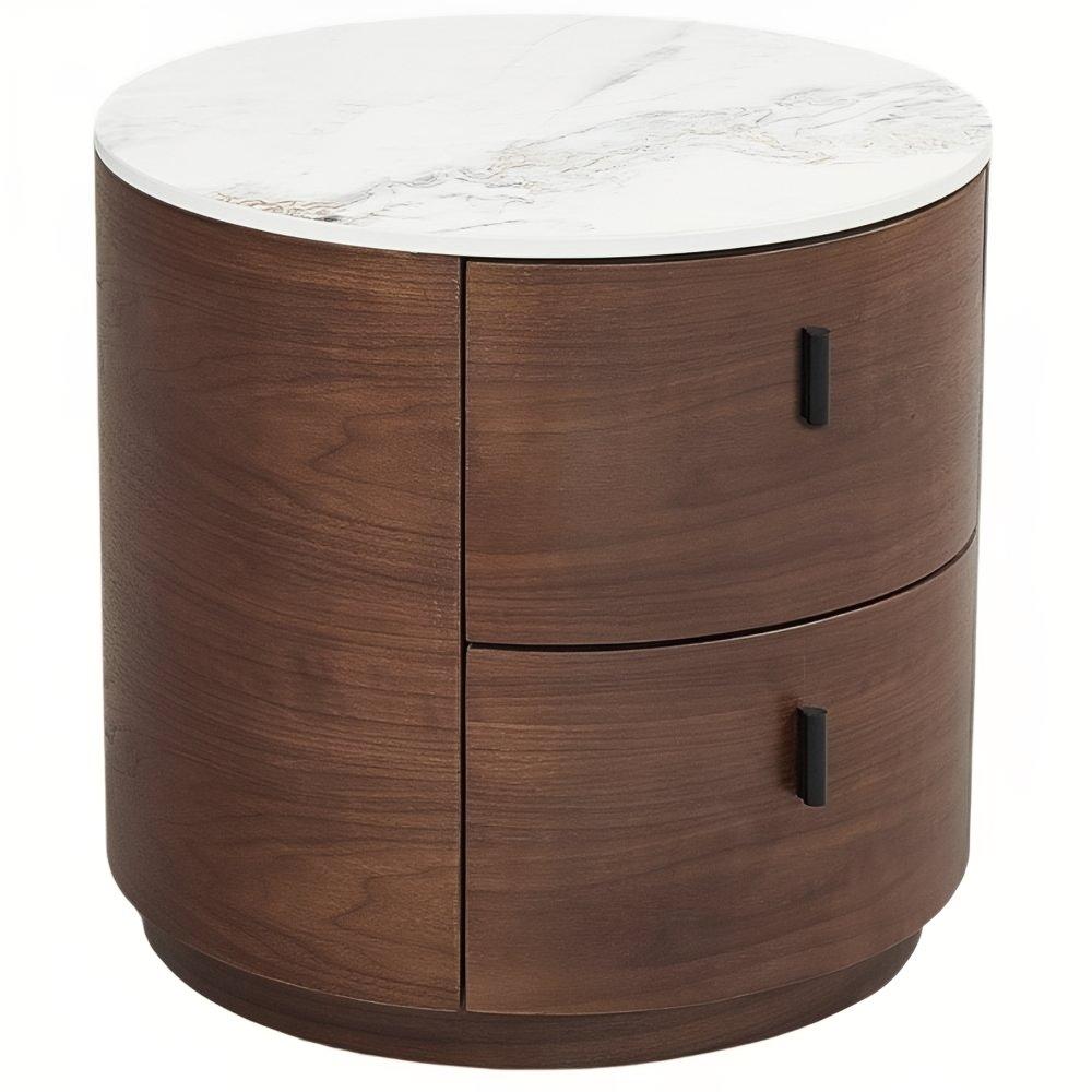 Micadoni Ořechový noční stolek Pallero ⌀48 cm