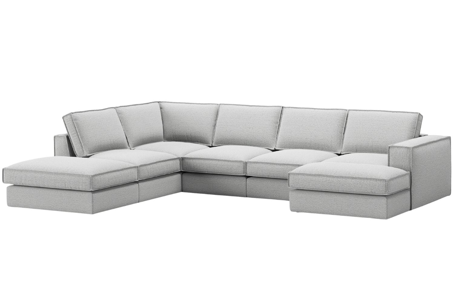 Micadoni Světle šedá rohová pohovka Pola 362 cm