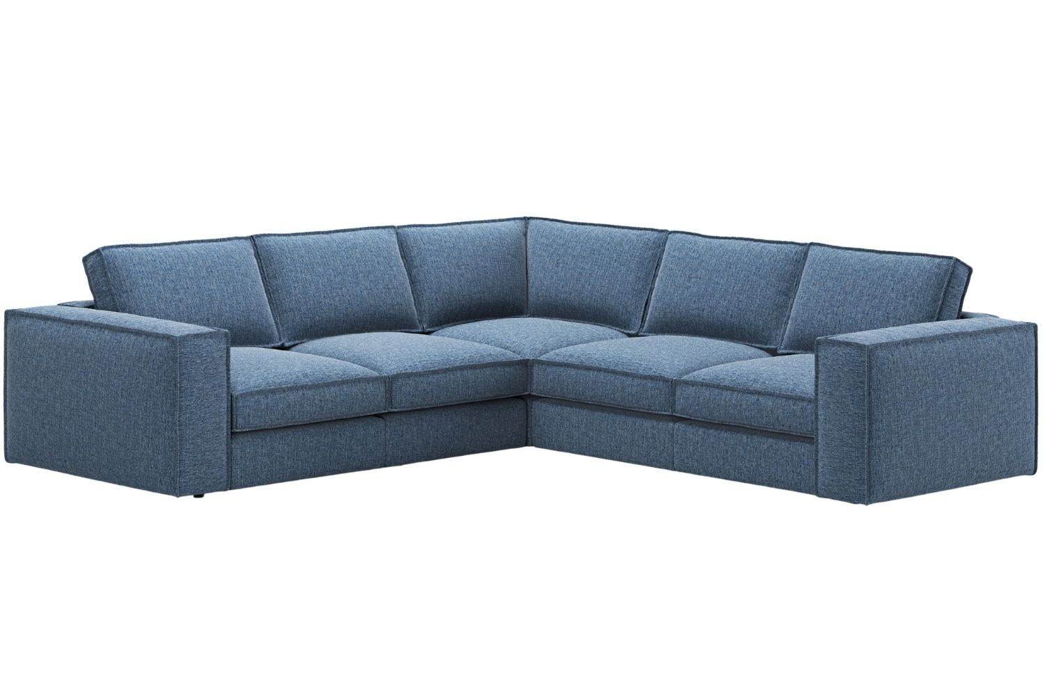 Micadoni Tmavě modrá rohová pohovka Pola 284 cm