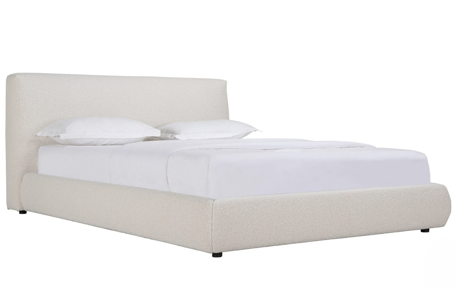 Miotto Béžová bouclé dvoulůžková postel Bellisa 180 x 200 cm s úložným prostorem