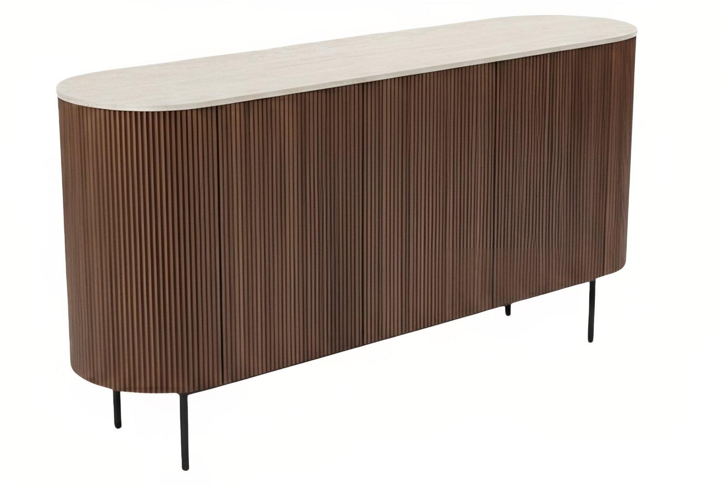 Miotto Ořechová komoda Tracino 160 x 40 cm s dekorem travertinu