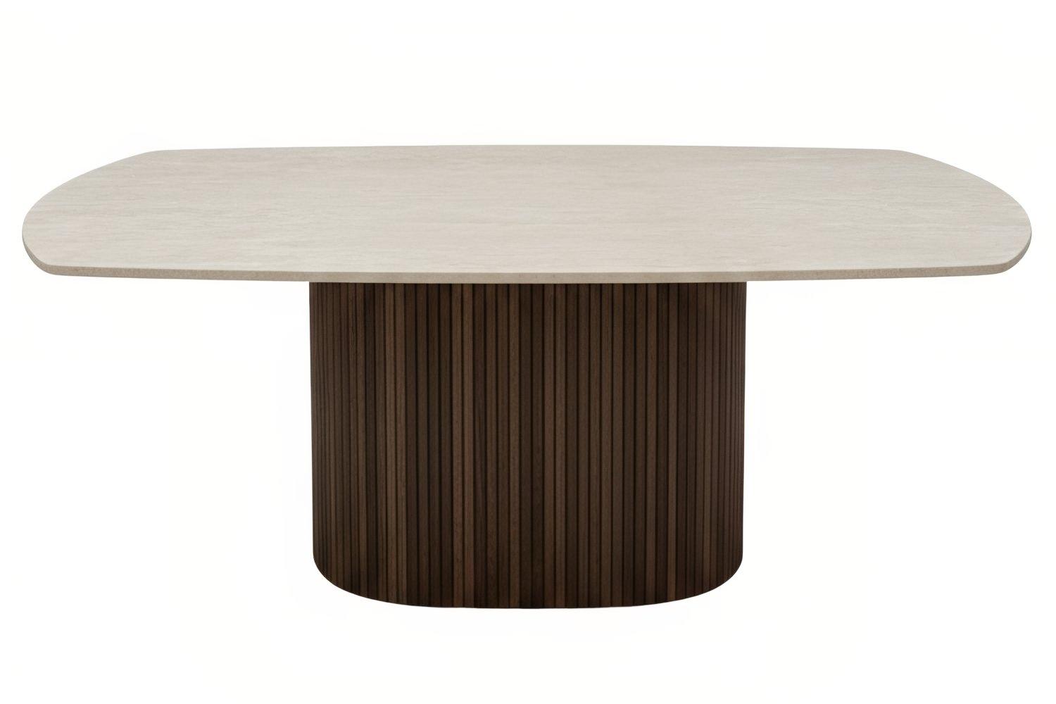 Miotto Ořechový konferenční stolek Tracino 120 x 70 cm s dekorem travertinu