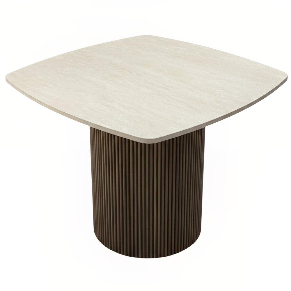 Miotto Ořechový odkládací stolek Tracino 60 x 60 cm s dekorem travertinu