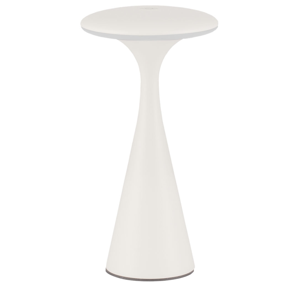 Nova Luce Bílá kovová nabíjecí stolní LED lampa Grigio