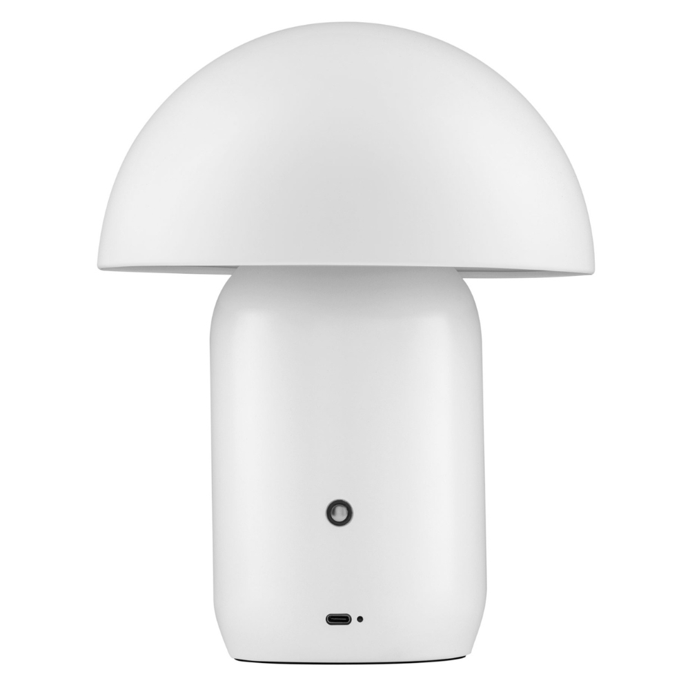 Nova Luce Bílá kovová nabíjecí stolní LED lampa Pois