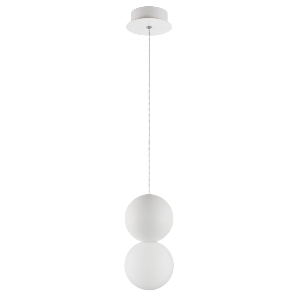 Nova Luce Bílé skleněné závěsné světlo Zero 10 cm