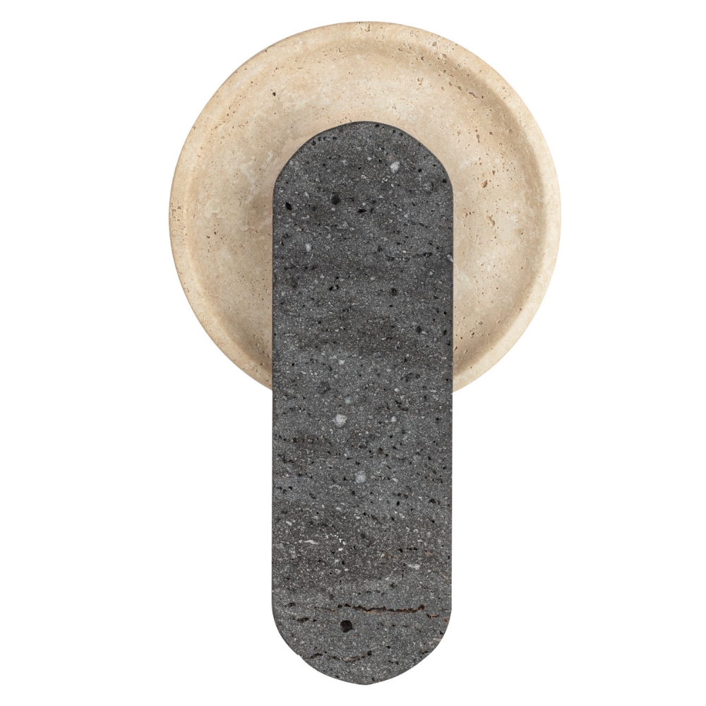 Nova Luce Černé travertinové nástěnné LED světlo Mavis