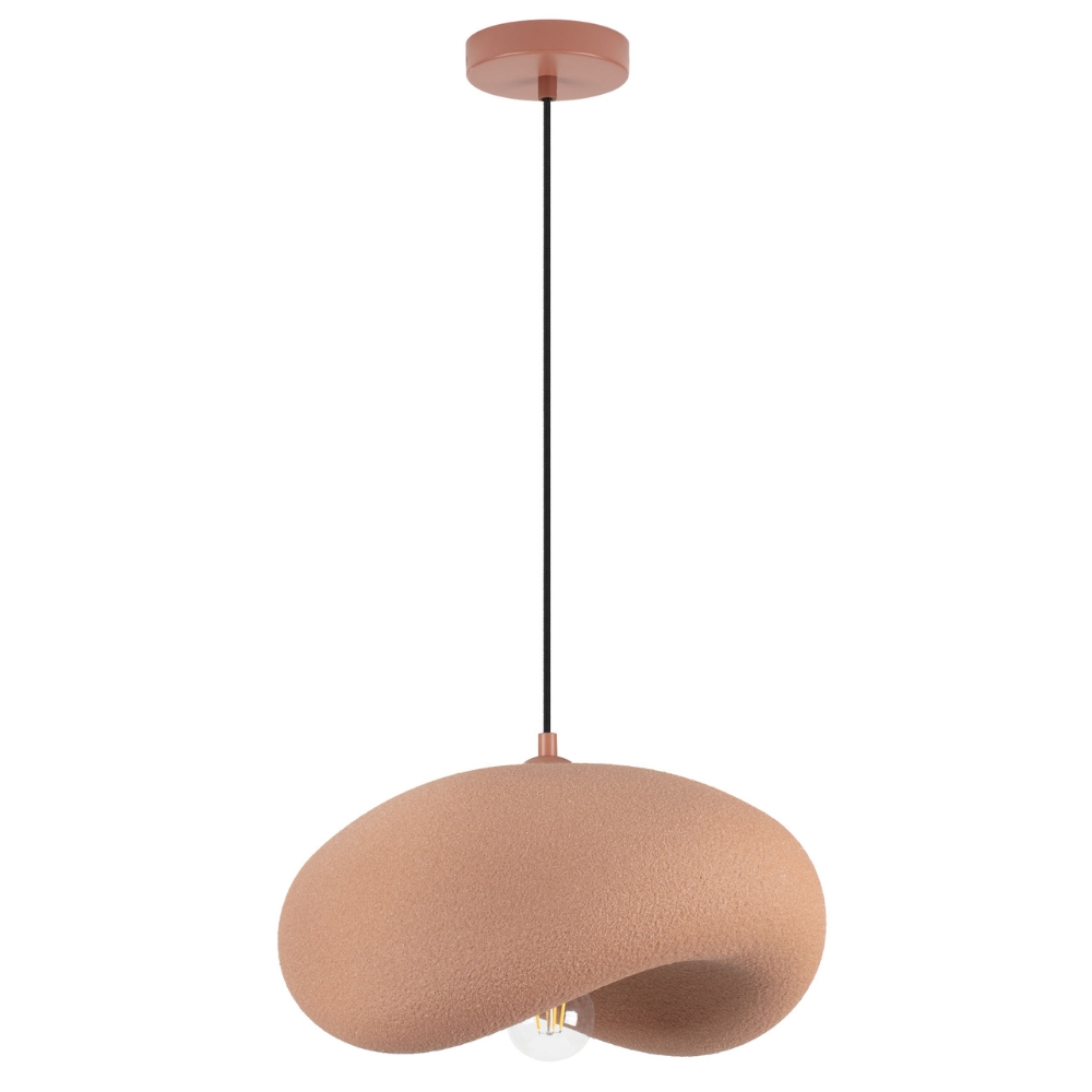 Nova Luce Terakotově oranžové závěsné světlo Bambel 40 x 32 cm