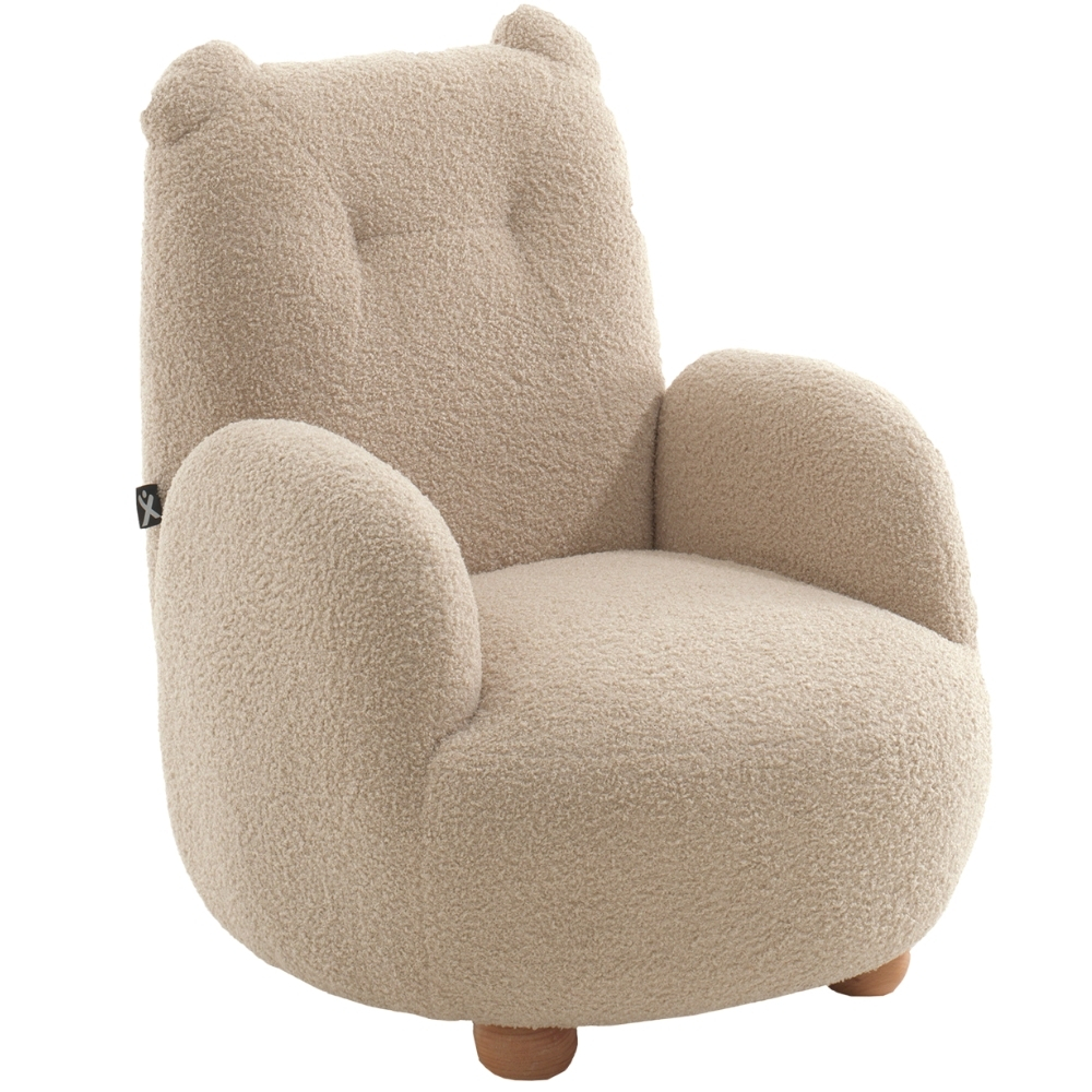 Vipack Béžové dětské křeslo Rocky s vysokým opěradlem